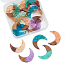 Transparent Resin & Walnut Wood Pendants RESI-CJ0001-79-1