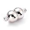 Tarnish Resistant 304 Stainless Steel Magnetic Clasps with Loops STAS-M290-03P-2