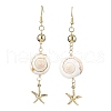 Natural Shiva Eye Shell Dangle Earrings EJEW-JE05798-3