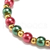 Alloy Gender Symbol & Glass Round Beaded Stretch Bracelet for Women BJEW-JB08511-03-5