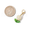 Flower Glass Seed Beads Beaded Pendant Decorations HJEW-MZ00195-01-3