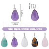 HOBBIESAY 10Pcs 5 Style Natural Gemstone Pendants G-HY0001-11-2