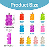 60pcs 10 Colors Luminous Resin Pendants JACR-TA0001-01-4
