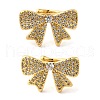 Brass Micro Pave Clear Cubic Zirconia Cuff Earrings EJEW-K309-06G-4