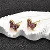 12 Pairs 304 Stainless Steel Rhinestone Stud Earrings EJEW-B135-01G-02-1