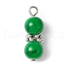 10Pcs 10 Color Baking Painted Glass Round Beaded Pendants PALLOY-JF02271-3