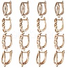 Beebeecraft 16Pcs 4 Styles Triangle & Heart & Leaf & Curb Chains Shape Brass Hoop Earring Findings with Latch Back Closure KK-BBC0008-20-1