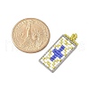 Handmade Glass Seed Beaded Rectangle with Cross Pendants PALLOY-MZ00616-03-4