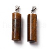 Natural Tiger Eye Pendants G-E135-02P-03-2