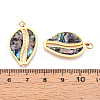 304 Stainless Steel Pave Natural Paua Shell Pendants STAS-N115-21B-G-3