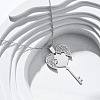 304 Stainless Steel Polymer Clay Rhinestones Key Openable Pendant Necklaces for Women NJEW-Z065-11P-2