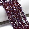 Electroplate Transparent Glass Beads Strands EGLA-XCP0001-16-2