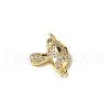 Brass Micro Pave Clear Cubic Zirconia Connector Charms KK-I276-48G-2