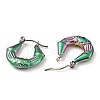 Ion Plating(IP) Rainbow Color 304 Stainless Steel Twist Teardrop with Cross Hoop Earrings for Women EJEW-G293-09M-2