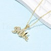 Mother's Day Brass Micro Pave Clear Cubic Zirconia Pendant Necklaces for Women NJEW-Q021-01A-G-2
