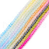10 Strands 10 Colors Transparent Gradient Color Glass Beads Strands GLAA-TA0001-90-3