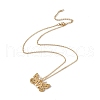 Initial Letter with Butterfly Pendant Necklace NJEW-C026-01G-M-2