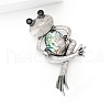 Frog Zinc Alloy Rhinestone  Brooches PW-WGC7876-01-3