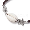 Natural Cowrie Shell Braided Bead Bracelets for Women BJEW-JB11765-03-3