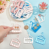   24Pcs 3 Colors 8-Hole Mini Acrylic Earring Hanger EDIS-PH0001-84-3