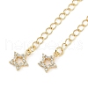 Brass Micro Pave Cubic Zirconia Ends with Chains KK-U043-02G-2