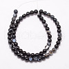 Natural Black Agate Bead Strands X-G-K166-13-6mm-05-2