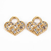 Rack Plating Brass Micro Pave Clear Cubic Zirconia Charms KK-T060-08-RS-2