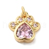 Rack Plating Brass Pave Cubic Zirconia Charms KK-O142-58G-2