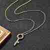 Brass Micro Pave Cubic Zirconia Ring Key Pendant Necklaces for Women NJEW-R027-03G-03-3