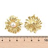 Brass ABS Plastic Imitation Pearl Flower Stud Earrings EJEW-S258-01G-5
