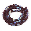 Frosted Transparent Glass Beads Strands GLAA-T032-T6mm-MBB19-2