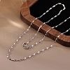 925 Sterling Silver 8 Link Chain Necklaces for Women NJEW-A048-02A-P-1