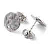 Non-Tarnish 201 Stainless Steel Flat Round Stud Earring Findings STAS-K259-19B-P-2