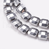 Electroplated Non-magnetic Synthetic Hematite Beads Strands G-P367-E04-1