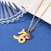304 Stainless Steel Glass Drill Birth Stone Constellation Pendant Necklaces STAS-D305-08G-J-5