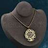 304 Stainless Steel Hollow Tree of Life Pendant Box Chain Necklaces NJEW-M086-04G-5