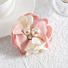 Cloth 3D Flower Brooch Pin JEWB-WH0022-92B-3