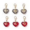 6Pcs Heart with Star Moon Sun Glass Pendant Decorations HJEW-JM03166-2