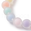 Waxberry & Round Frosted Resin Beaded Stretch Bracelets BJEW-JB10307-5