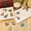 22Pcs 11 Style Tibetan Style Alloy Enamel Chandelier Components Links FIND-TA0001-83-6