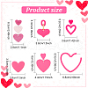 ANATTASOUL 6 Pairs 6 Style Plastic & Acrylic Heart Dangle Stud Earrings EJEW-AN0003-58-7