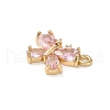 Brass Micro Pave Cubic Zirconia Charms KK-P301-03A-G-2