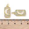 Brass Micro Pave Clear Cubic Zirconia Pendants KK-L213-033G-3