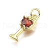 Brass Micro Pave Cubic Zirconia Pendants KK-Z100-21G-02-2