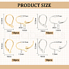 BENECREAT 40Pcs 4 Style Brass Leverback Earring Findings KK-BC0009-59-2