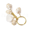Ocean Style Natural Shell with Synthetic Turquoise Keychains KEYC-JKC01231-02-4