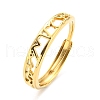 304 Stainless Steel Twist Wave Hollow Adjustable Ring for Women RJEW-C016-24G-1