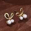 Brass Stud Earrings EJEW-F359-05G-5