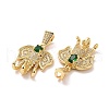 Brass Micro Pave Cubic Zirconia Pendants ZIRC-F134-27G-03-3
