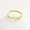 Adjustable Brass Micro Pave Clear Cubic Zirconia Finger Rings for Women FS-WG712C8-22-1